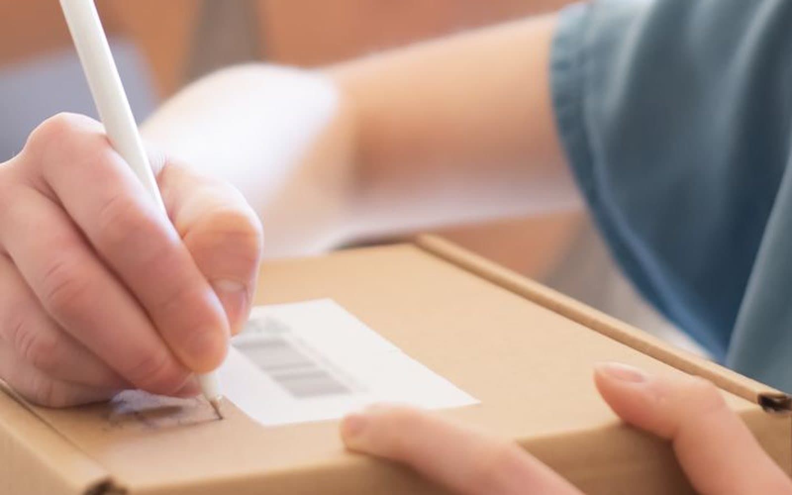 Orders being labelled and packed for dispatch